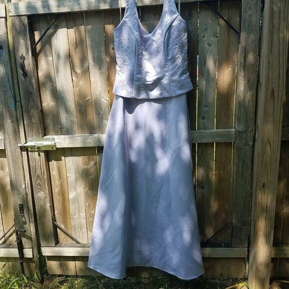 X-Large Dress by Rebecca Bridal & Fashions Purple Halter Bridesmaid Wedding Gown - Picture 1 of 12